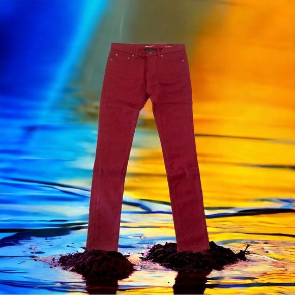 NWT Saint Laurent Paris Red Skinny Jeans Size 30 $595 - Picture 3 of 8